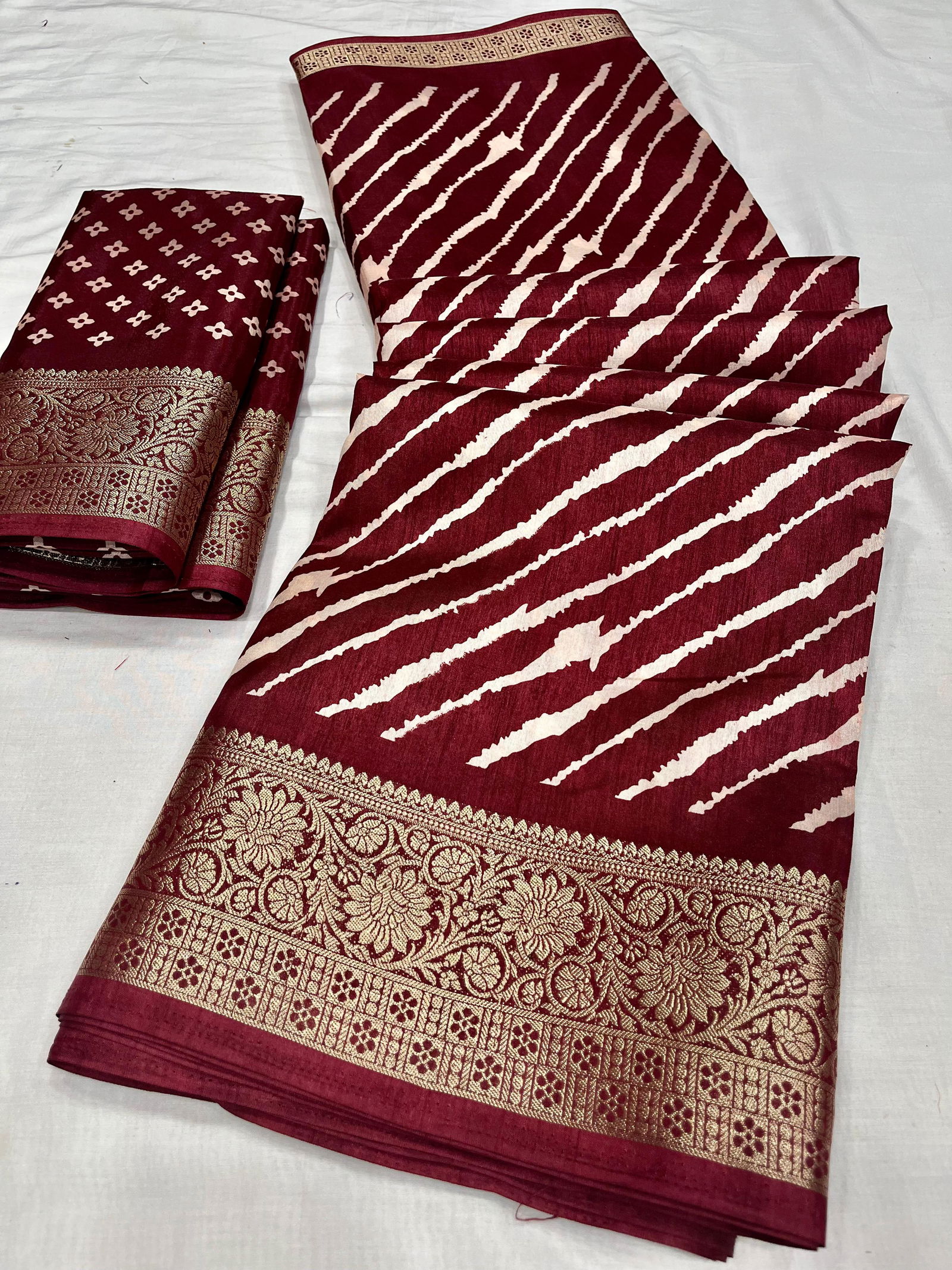 Wow Lehriya Dola Silk With Jecurd Border Saree Catalog